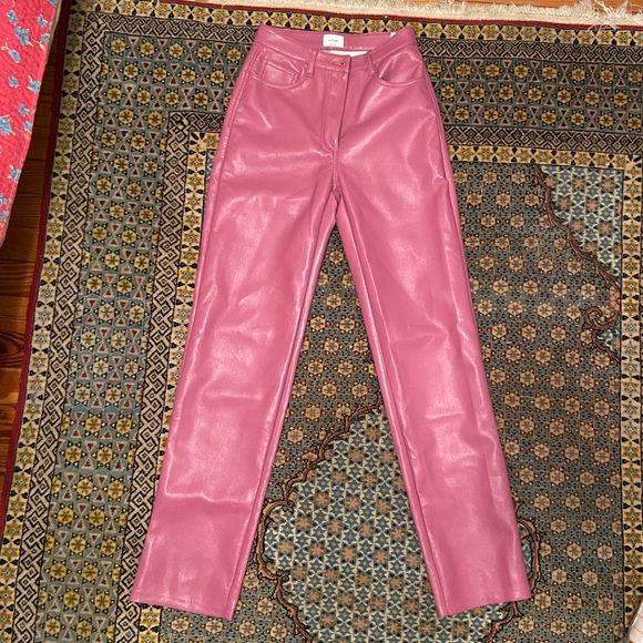 Aritzia Pants & Jumpsuits New Aritzia Pink Leather Pants Poshmark